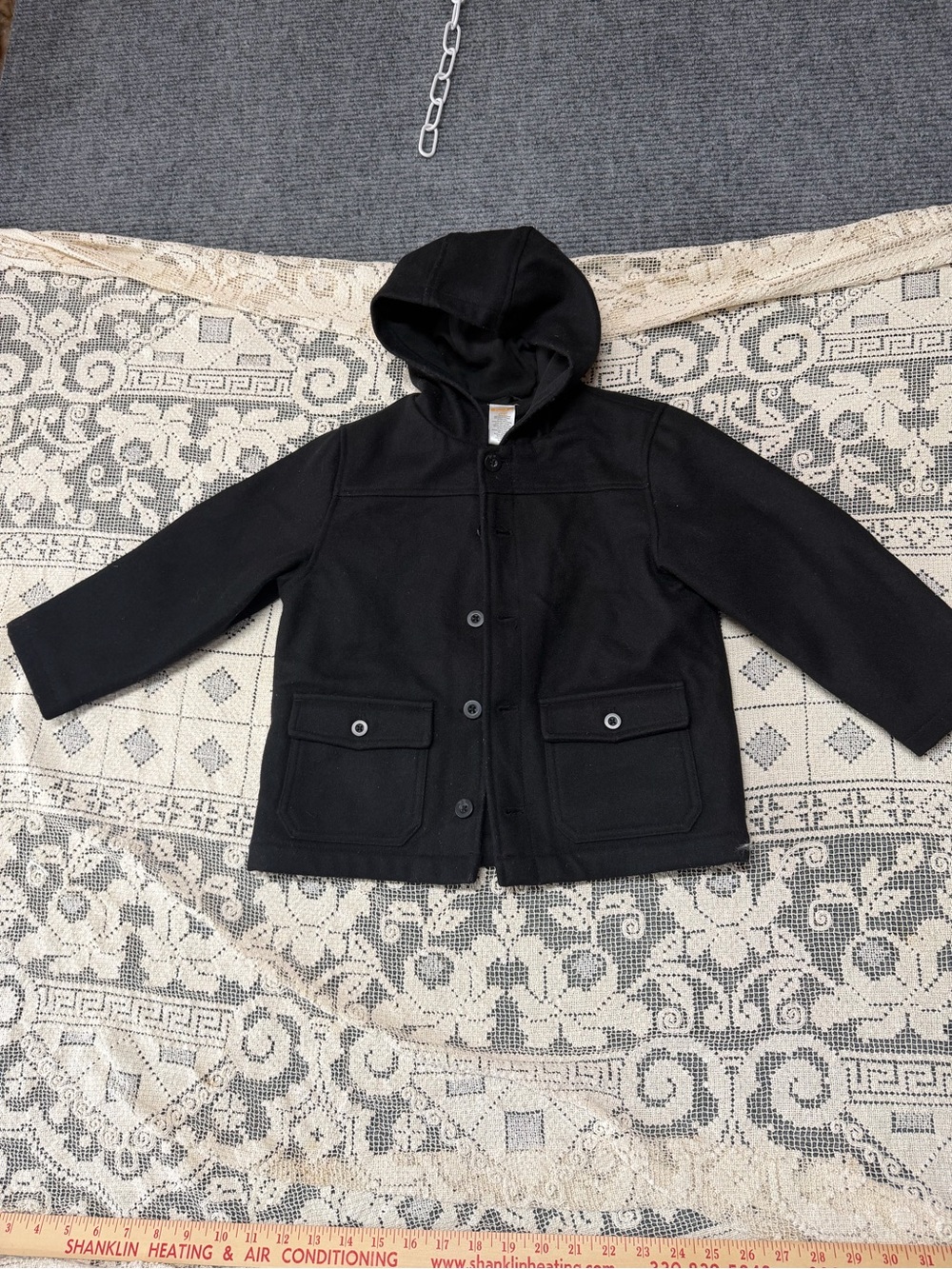 Gymboree Black Hooded Pea Coat